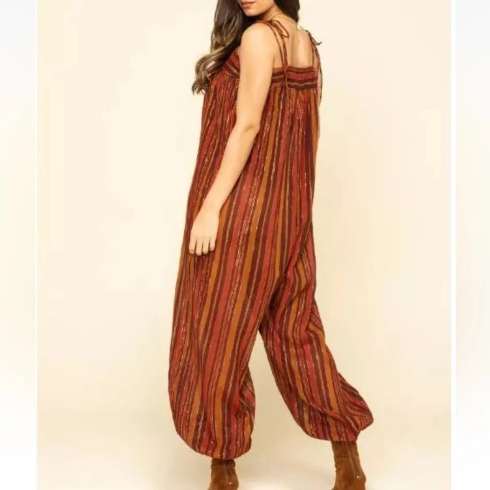 Free People Harem Lurex Jumpsuit